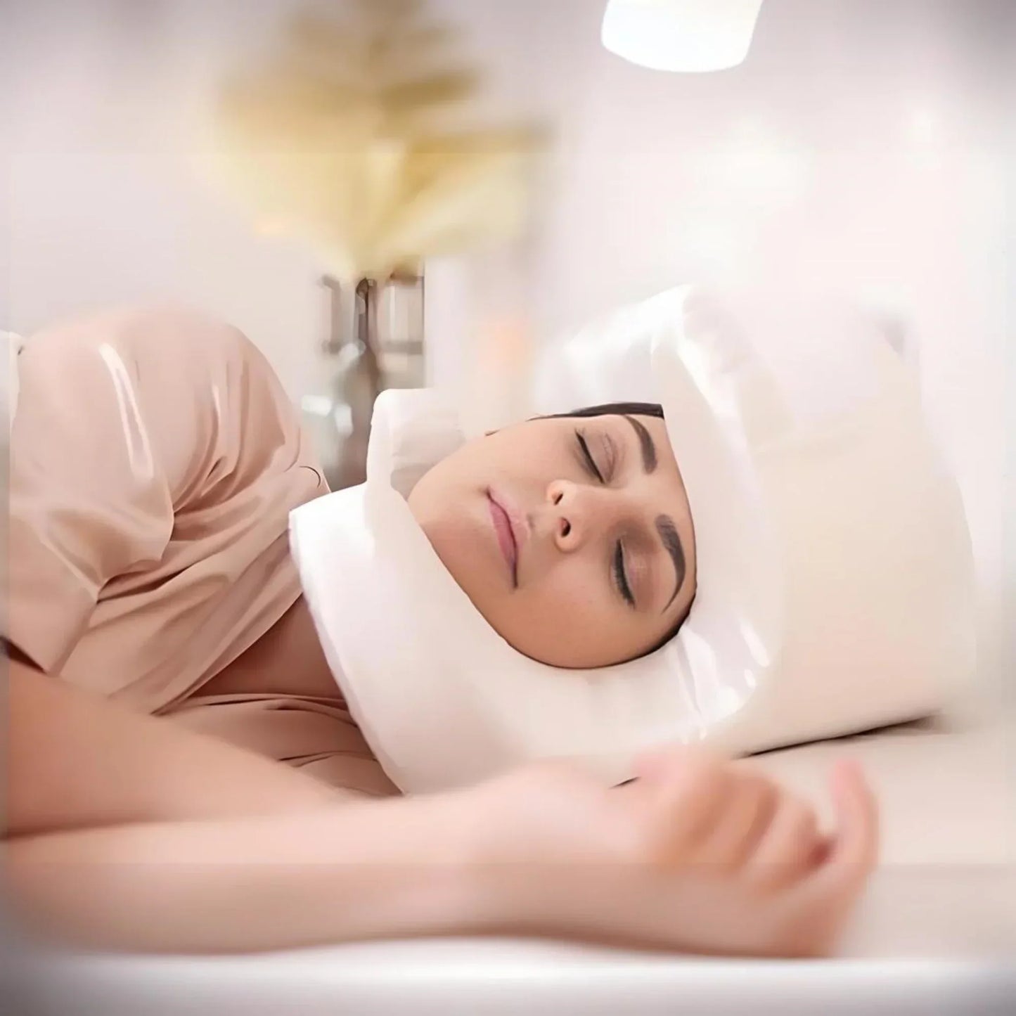 Anti-Wrinkle Memory Foam Beauty Pillow Anti-Aging Face Support White