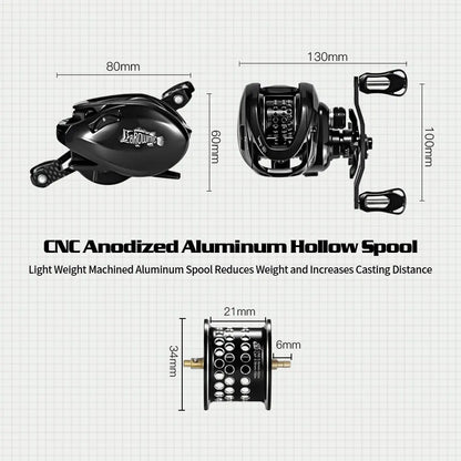 Baitcasting Reel  Carbon Body with Clicker Black