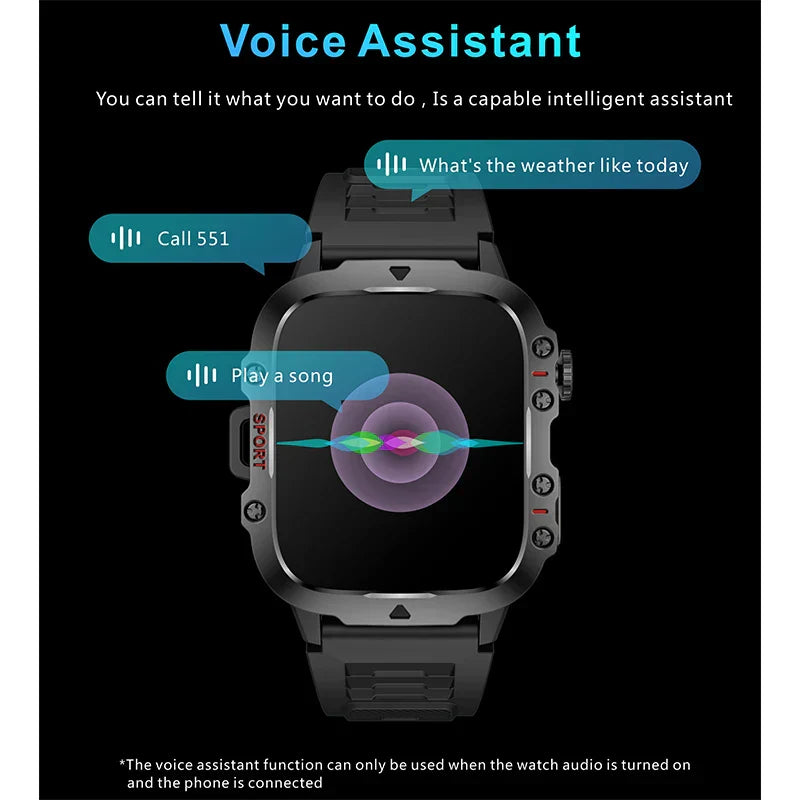 Rugged Military GPS Smart Watch - AMOLED 1.96" HD Display