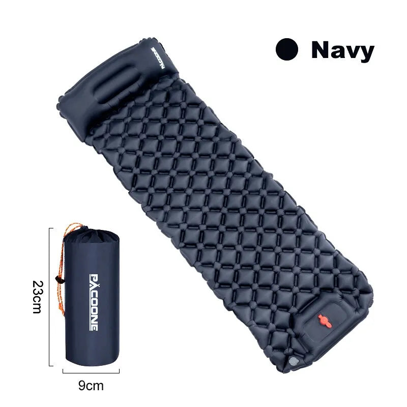 Ultralight Camping Inflatable Mattress with Built-In Pump and Pillows