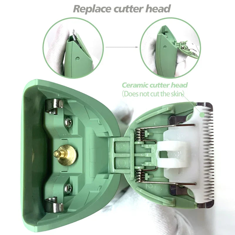 Waterproof Body Hair Trimmer for Men 90-Minute Runtime Green