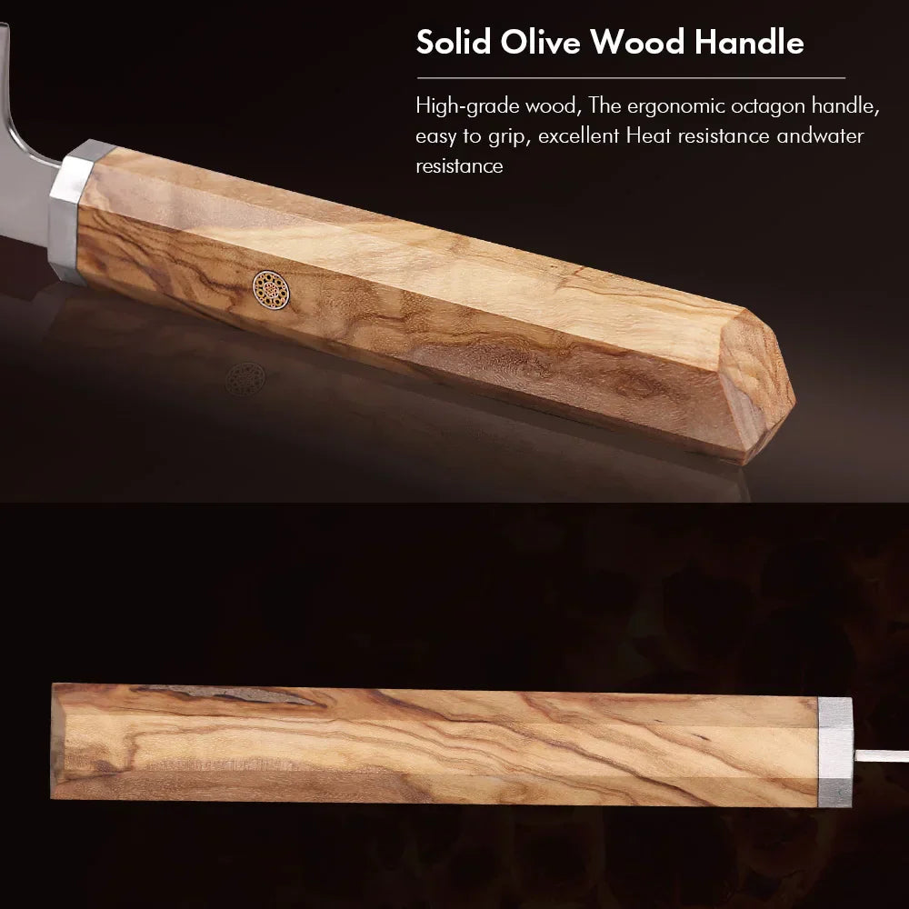 5-Inch Handmade 67-Layer Damascus Steel Chef Knife AUS-10 Core Brown