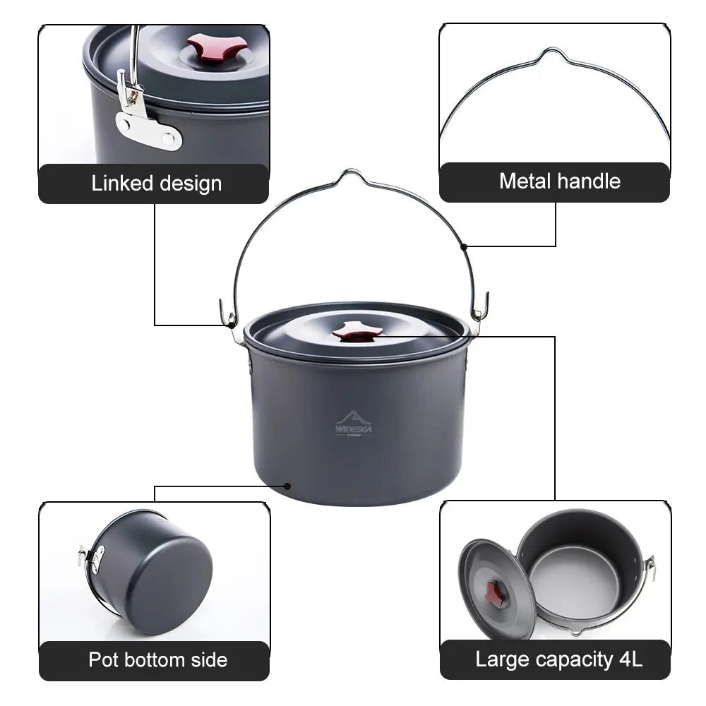 4L Camping Hanging Pot Cookware