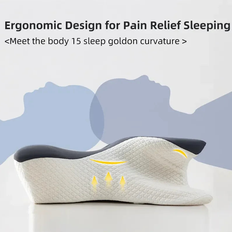 Butterfly-Shaped Orthopedic Memory Foam Pillow Cervical Neck Support Grey