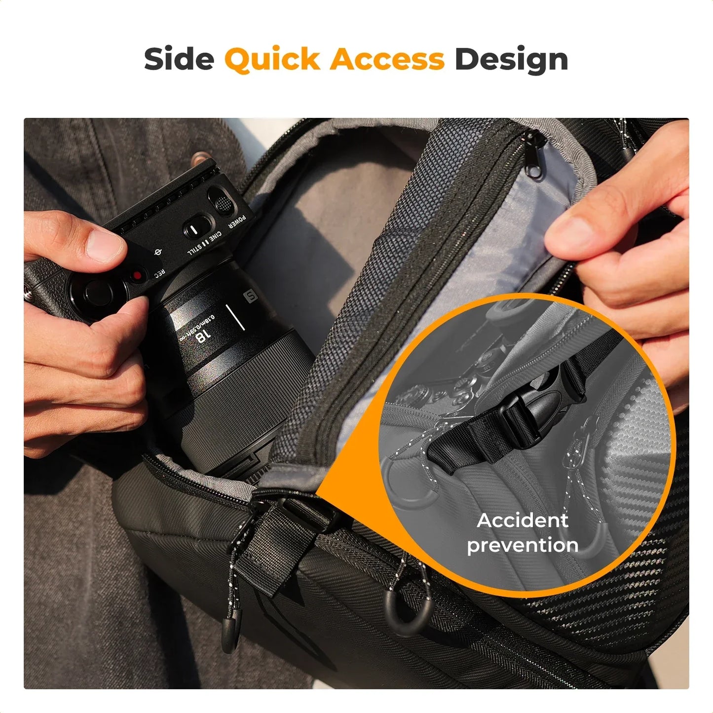 10L Hardshell Camera Sling Bag Grey