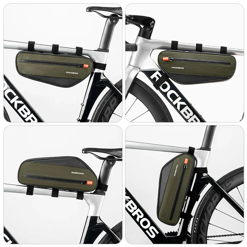 1.7L Bicycle Frame Tube Bag Reflective Green