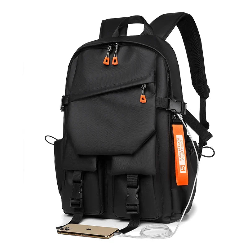 Waterproof Oxford Backpack Durable Travel Black