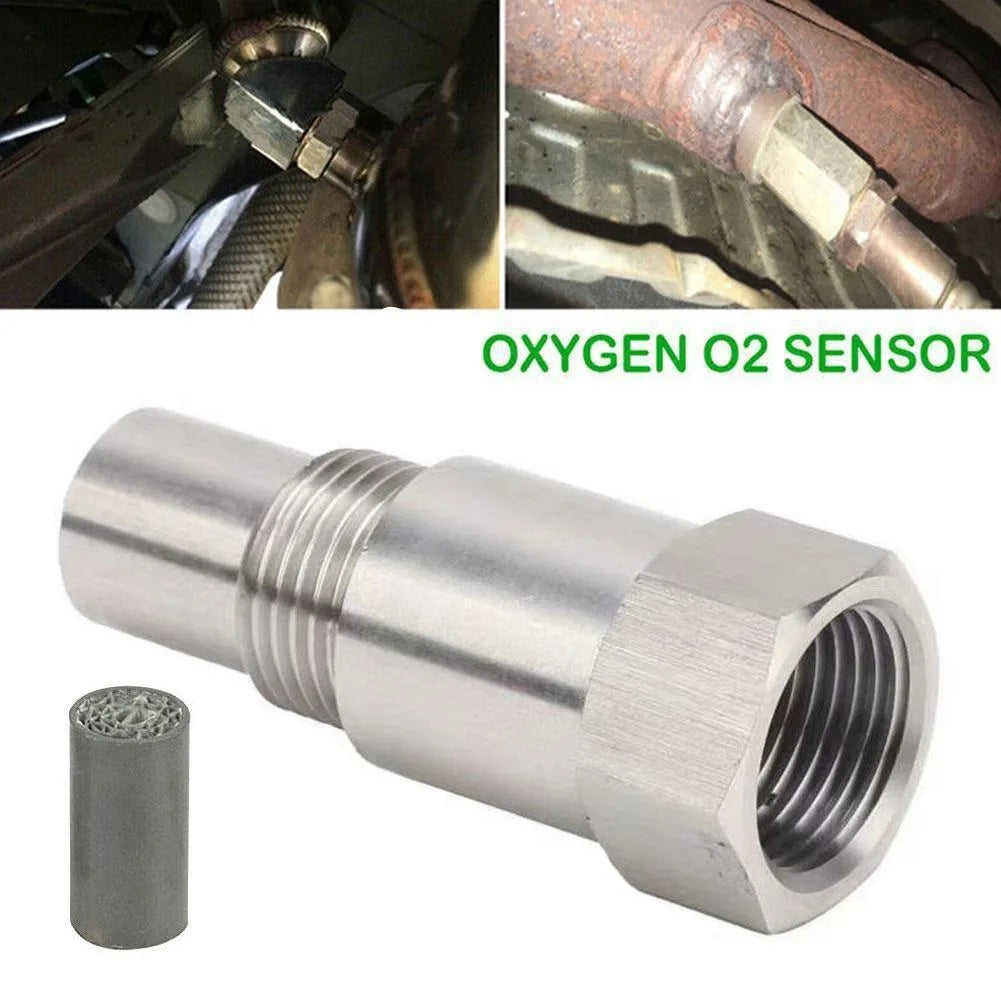 2PCS O2 Sensor Spacer Adapter–M18x1.5 Catalyst CEL Fix Silver