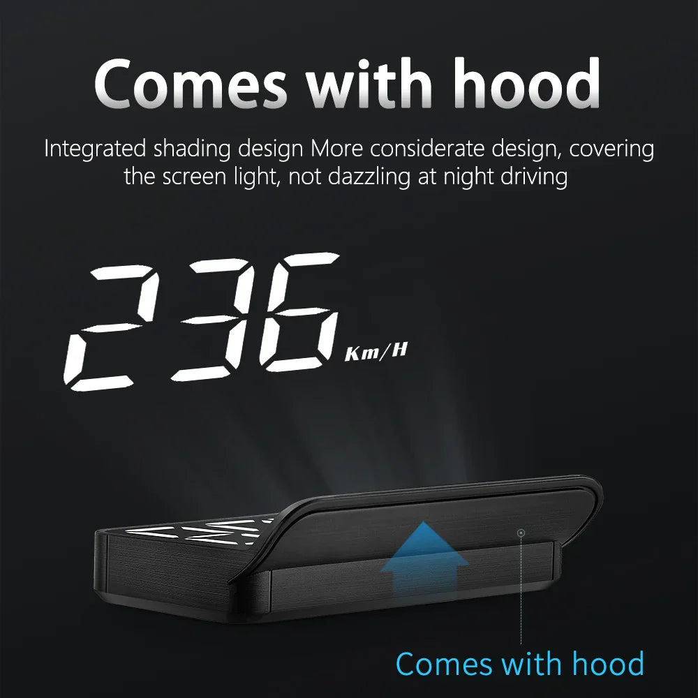 M3 Car HUD Display High Definition Windshield Projection Black