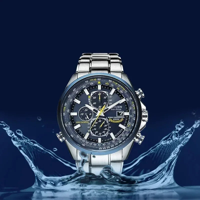 Men's Quartz Watch Waterproof Stainless Steel (White Steel strip)