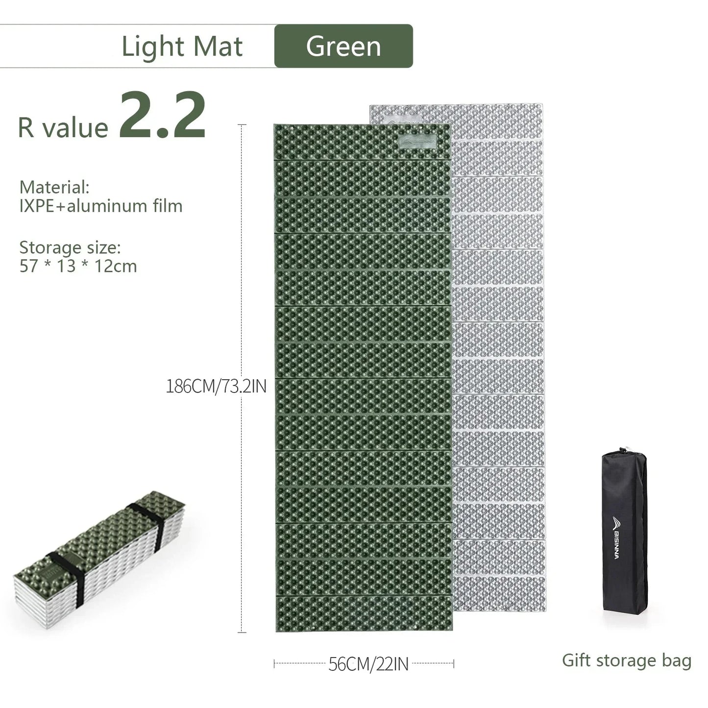 Ultralight Folding Camping Mat Moistureproof Pad Green