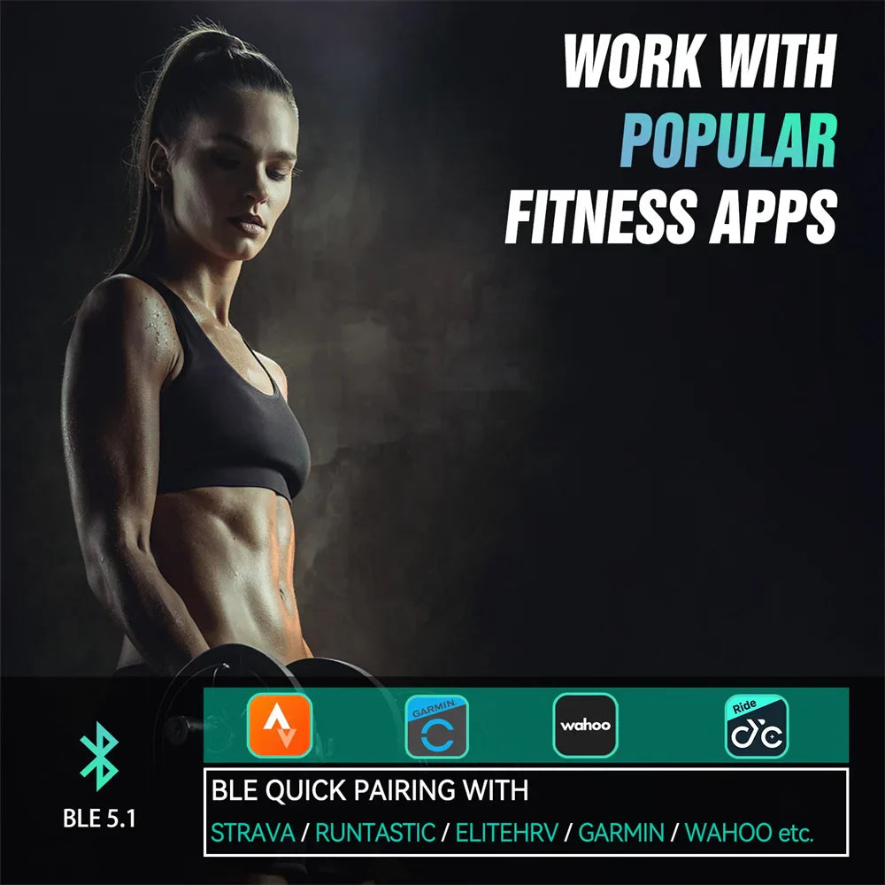 Bluetooth And ANT+ Heart Rate Sensor Armband Ultra-Light Fitness Monitor Black