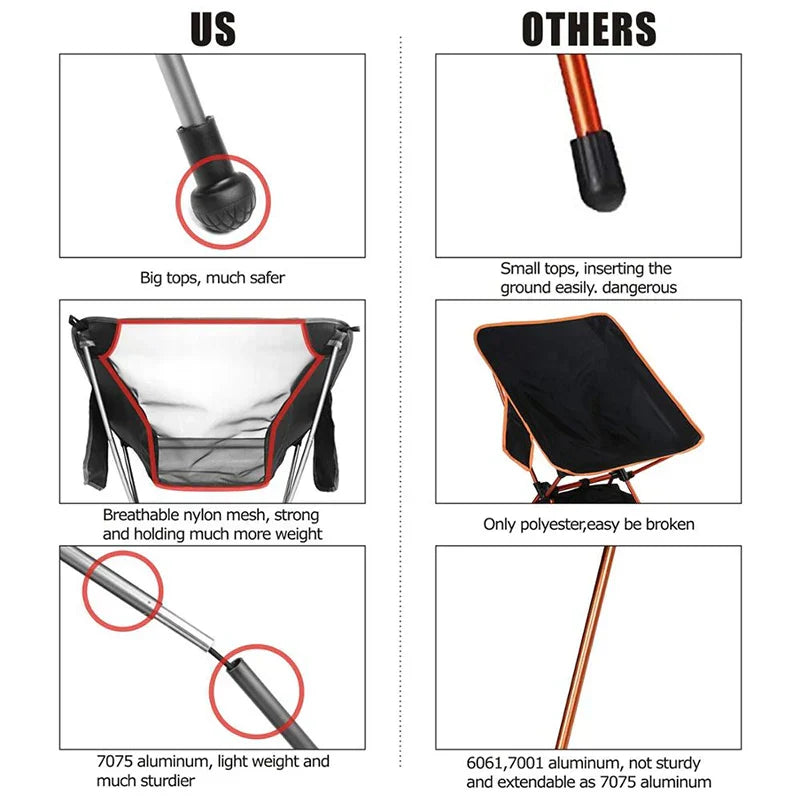 Camping Folding Moon Chair Black