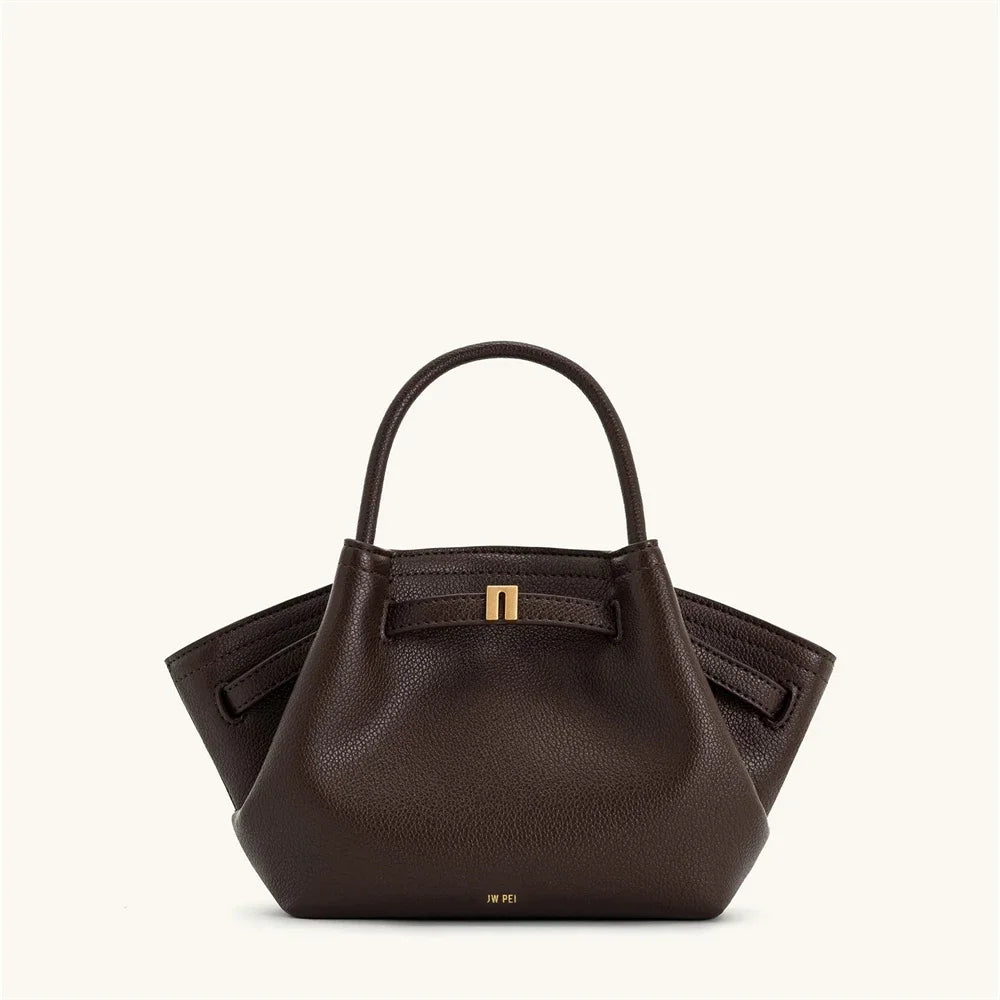 Women's Canvas Brown Mini Crossbody Shoulder Bag (Dark Brown)