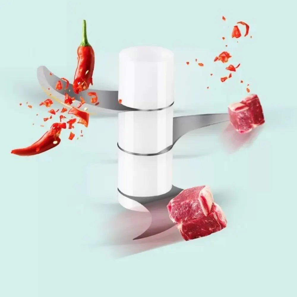 Electric Garlic Masher USB Rechargeable Mini Food Chopper White