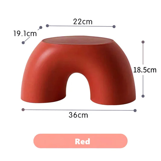 Rainbow Ring Stool - Red, Durable, Non-Slip Shoe Changing Bench