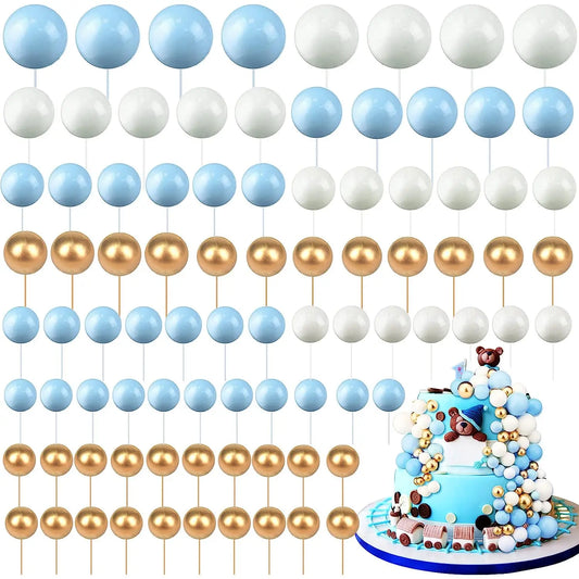 110-Piece Light Blue Cake Cupcake Topper Set for Stunning Decorations