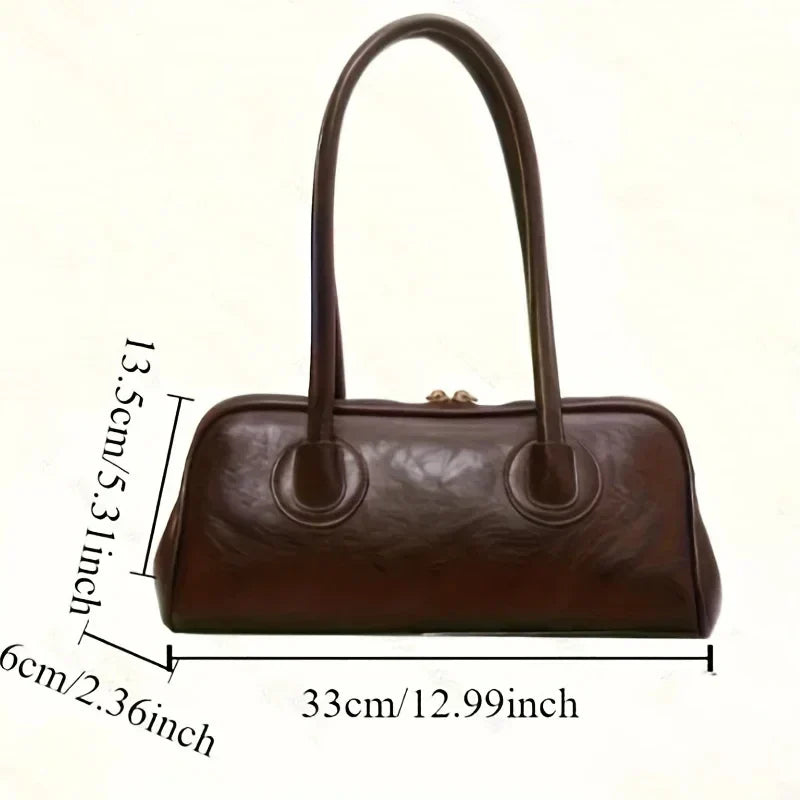 Baguette Shoulder Bag Large Pillow Style (Coffee)