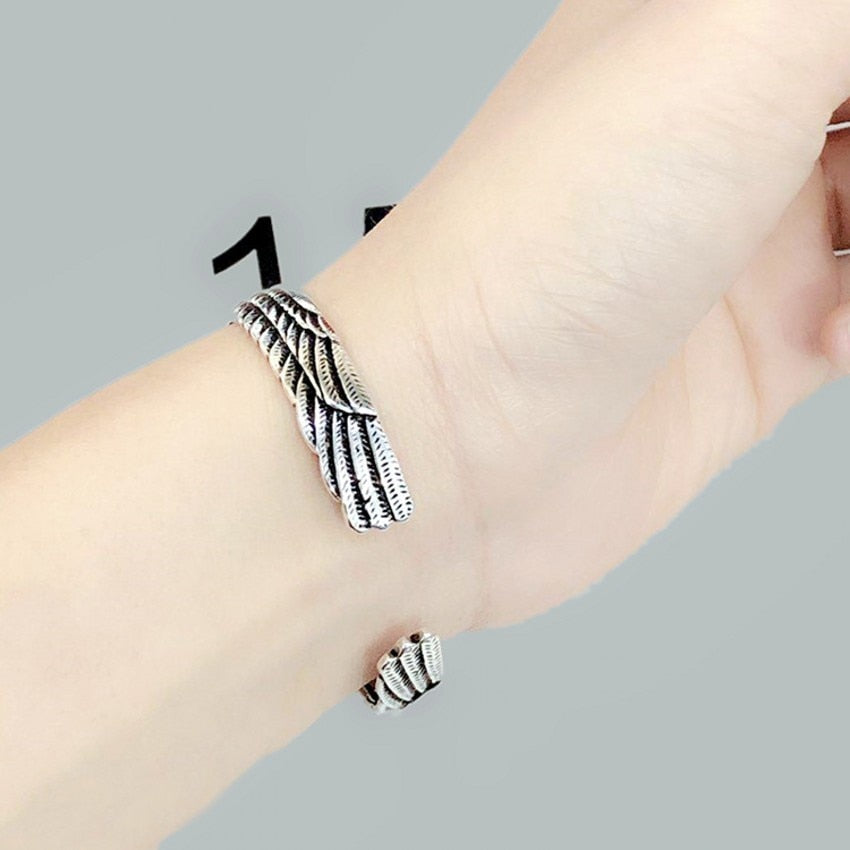 Viking Eagle Cuff Bracelet Valentines Day Gift for Boyfriend Adjustable Open Tribal Wildlife Jewelry Indian Eagle Wing Bracelet