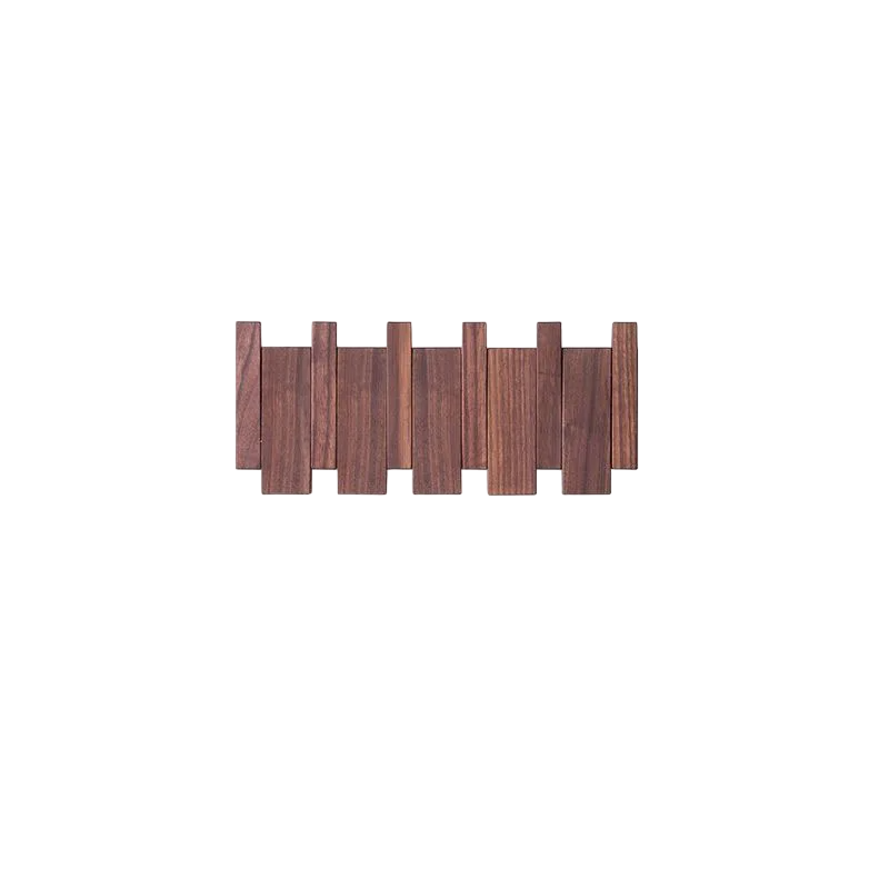 Wall-Mounted Black Walnut Coat Rack