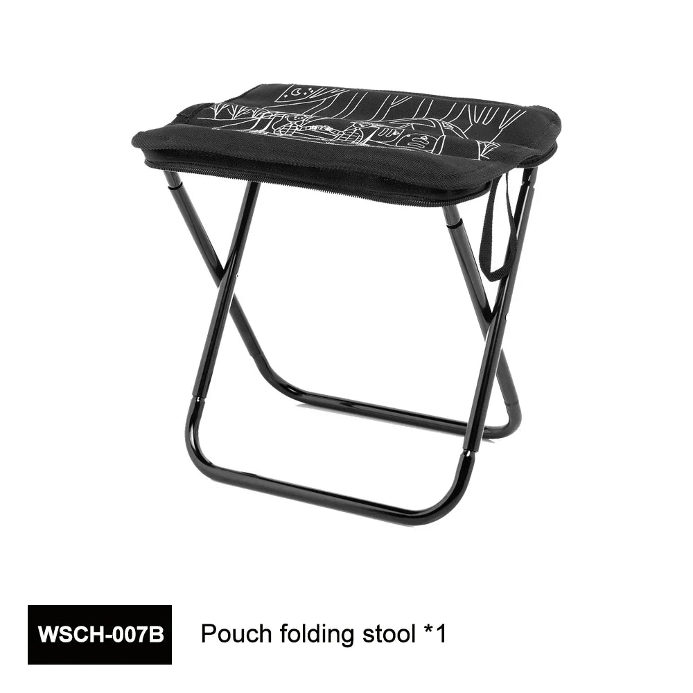 Lightweight Foldable Camping Stool with Zipper Storage for Outdoor Fishing