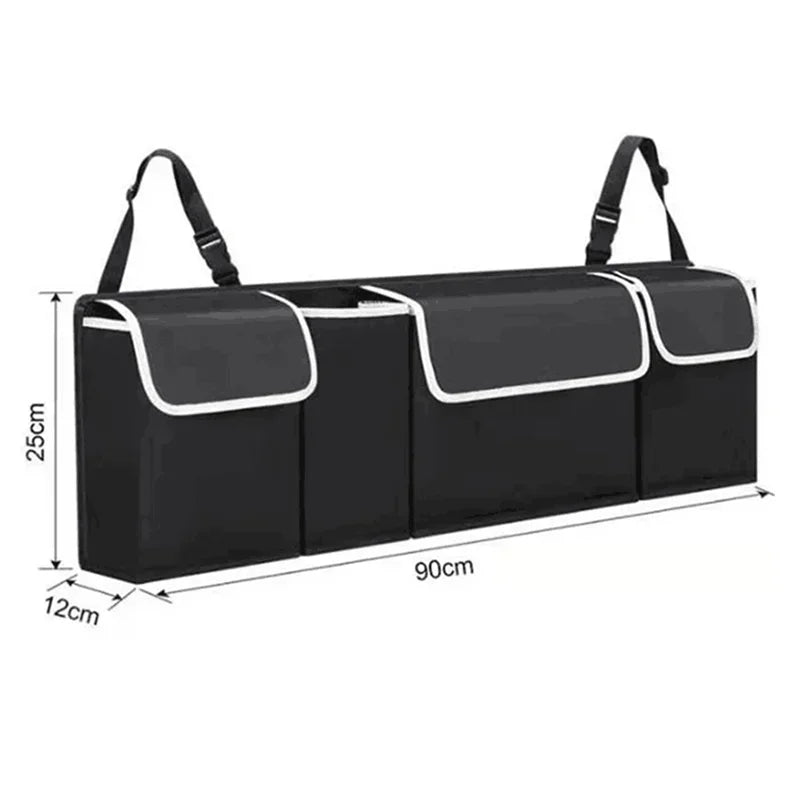 Car Trunk And Backseat Organizer Multi Use Oxford Storage Bag Black