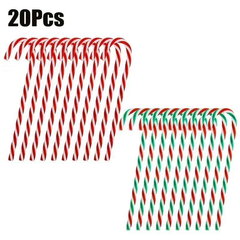 20-Piece Christmas Candy Cane Acrylic Xmas Tree Hanging Set