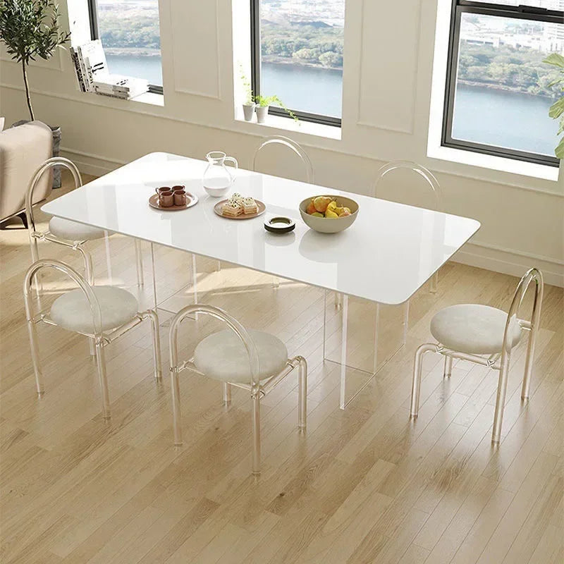 Six Colors Crystal Makeup Chair Modern Acrylic Furniture Unique Relax Lounge Dining Chair Clear Meubles De Salon Household Items