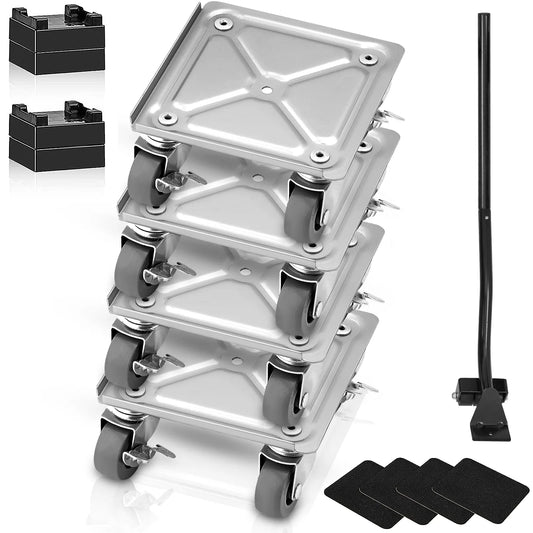 4pcs Industrial Machinery Mover - 360° Rotation, Heavy Furniture Transport