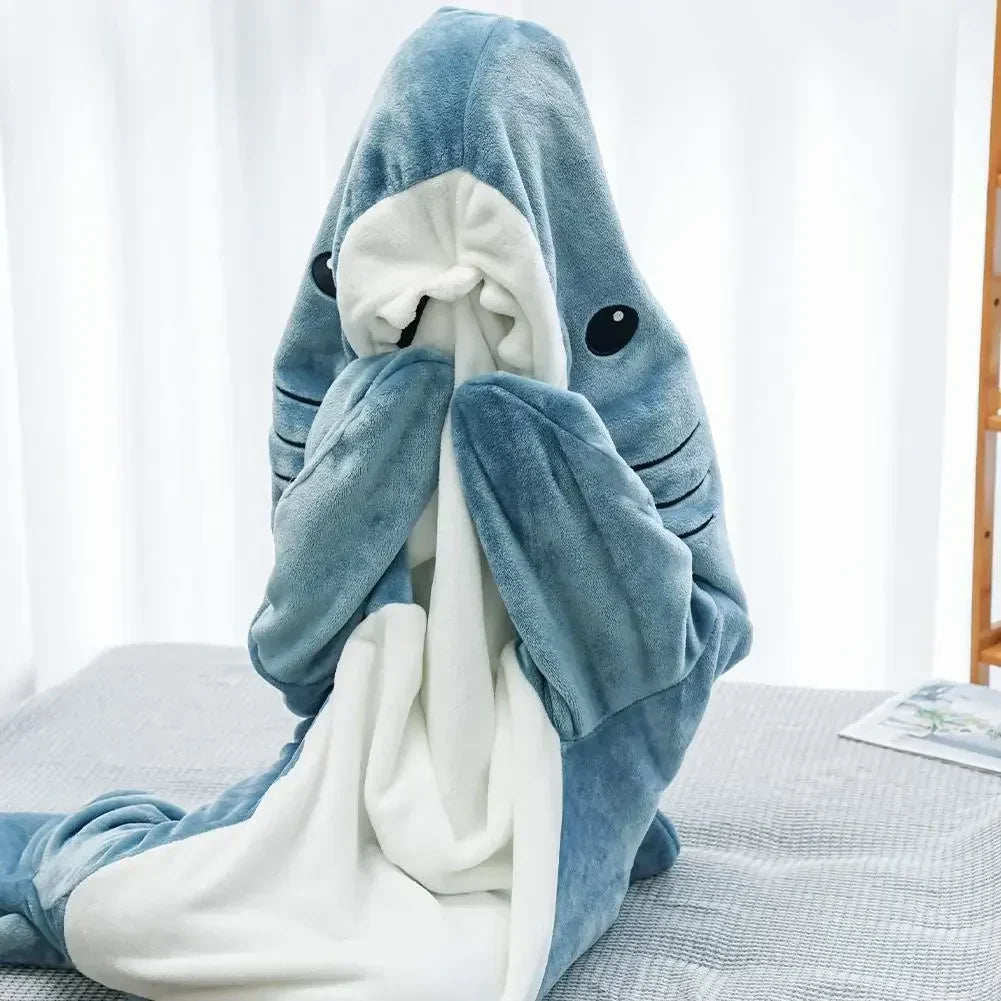 Cartoon Shark Wearable Blanket Hoodie