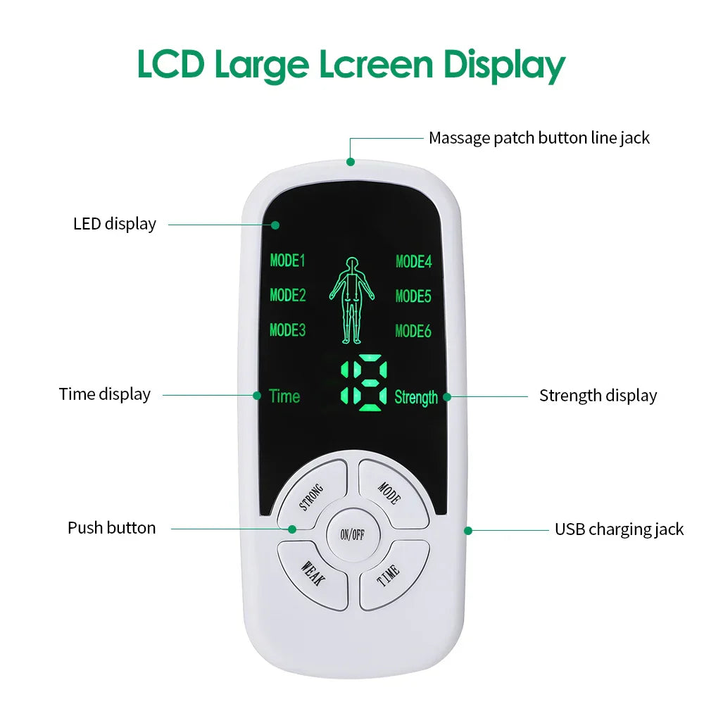 Electric Muscle Stimulator Body Massager (6 Modes)