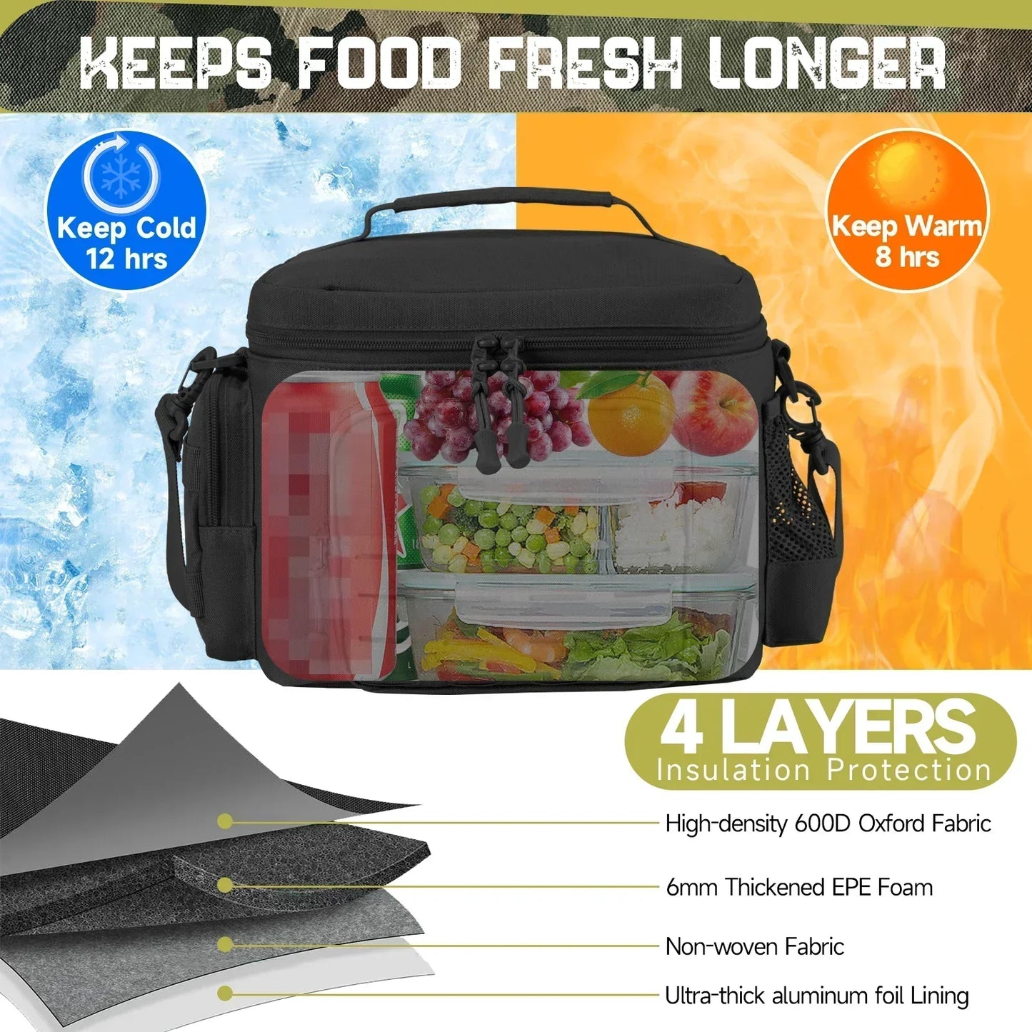 Tactical Thermal Cooler Bag: Military-Grade, Heavy Duty, Leakproof, Insulated, Durable