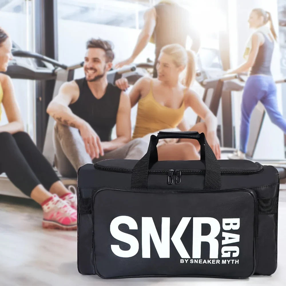 35L Sports Travel Bag with Green Interior Black