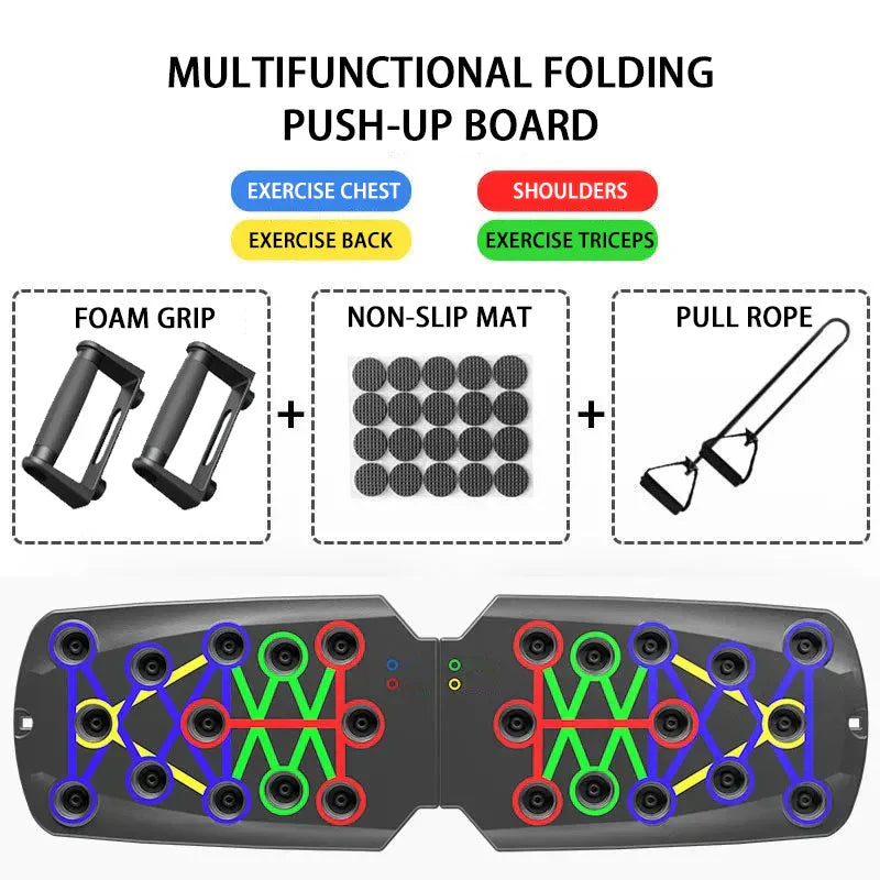 Folding Push-up Board for Full Body Workout & Abdominal Enhancement