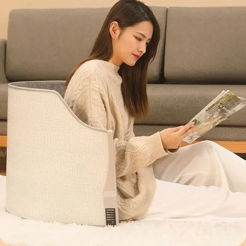 Portable Electric Foot Warmer Heater - Adjustable Thermostat, Foldable Design, 165W, Grey