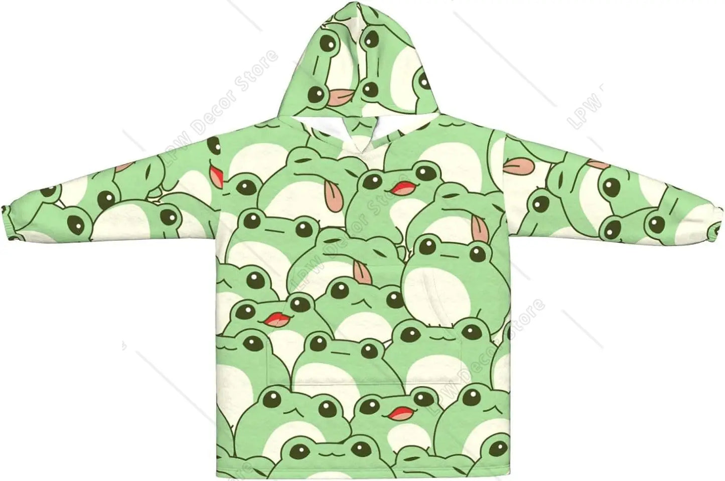 Cute Frog Plush Wearable Blanket Hoodie