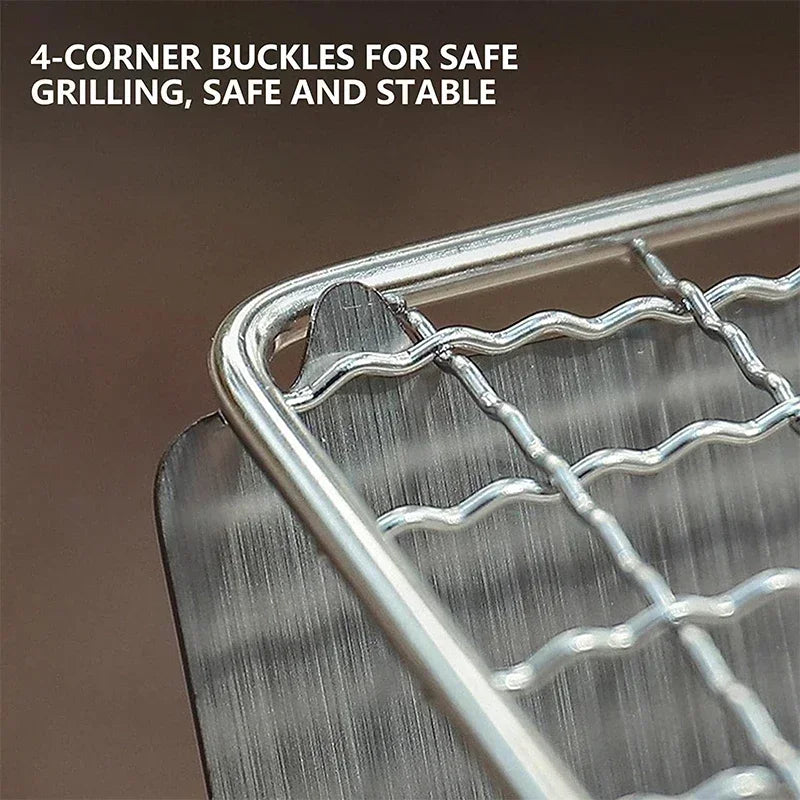 Portable Folding Grill Heating Stove Silver