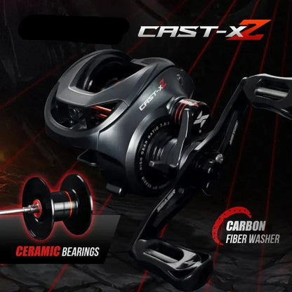 Baitcasting 9KG Drag Reel Dual Bearing System Right Hand Black