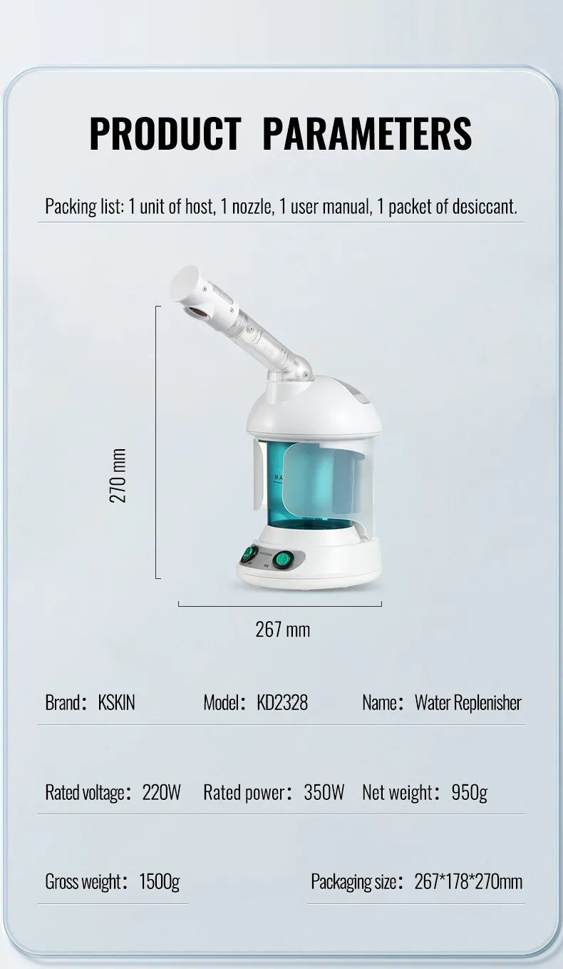 Portable Facial Steamer- Face Mist Spray, Professional Ionic Technology
