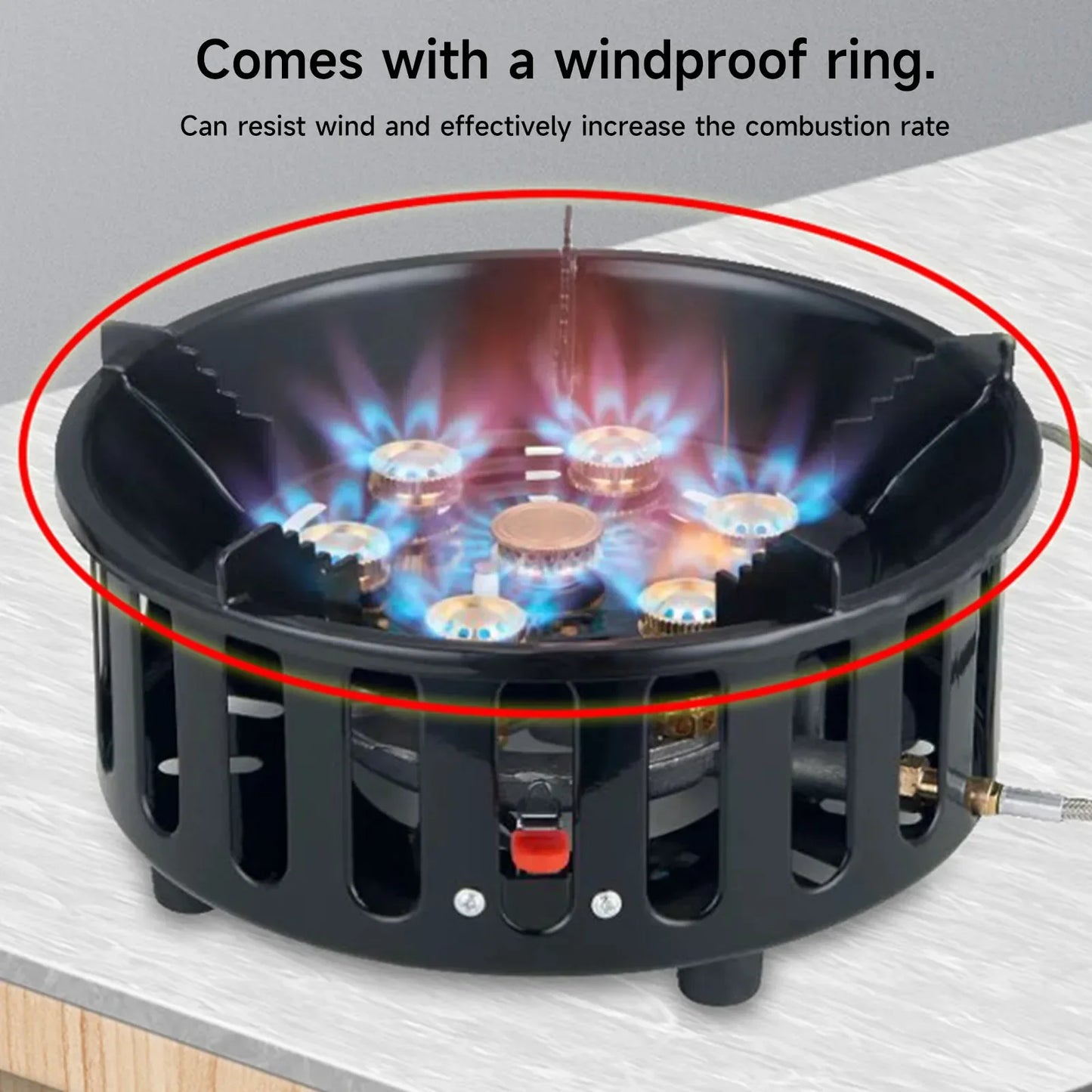 19800W Camping Stove 7-Core Fire Holes Black