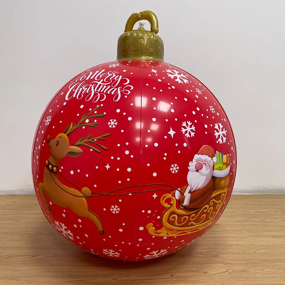 60cm Outdoor Christmas Inflatable Decorated Ball - Giant PVC Xmas Tree Decoration