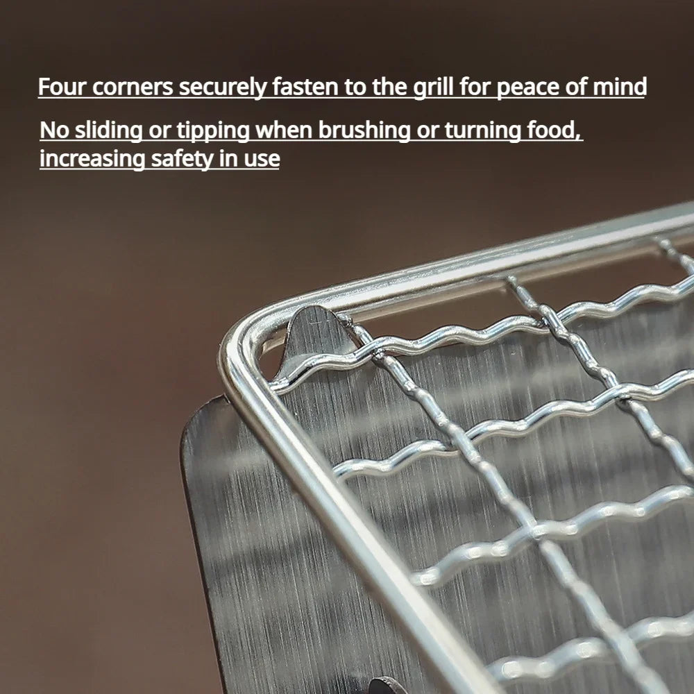 Portable Foldable Barbecue Grill Heating Stove Multi functional Camping Grid Firewood Stove Stainless Steel Grill