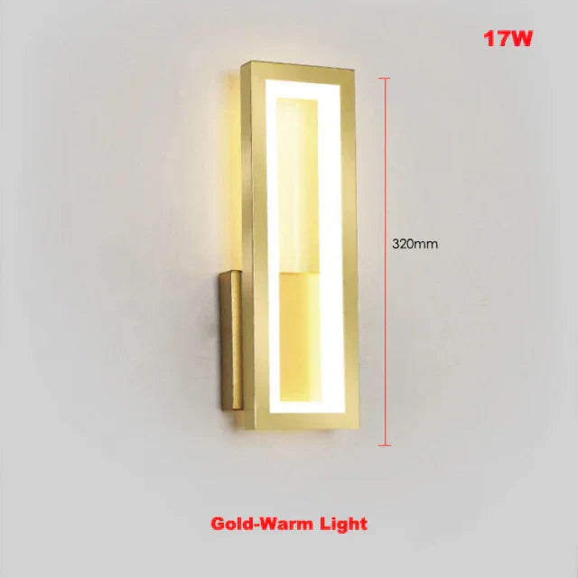 Elegant Gold Wall Lamp - Modern 17W LED Sconce for Aisle Decoration