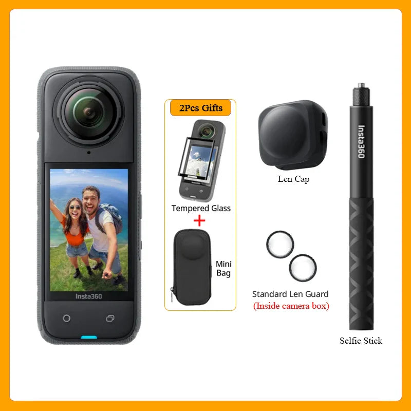 Action Camera  8K Video Dual Image Stabilization Black