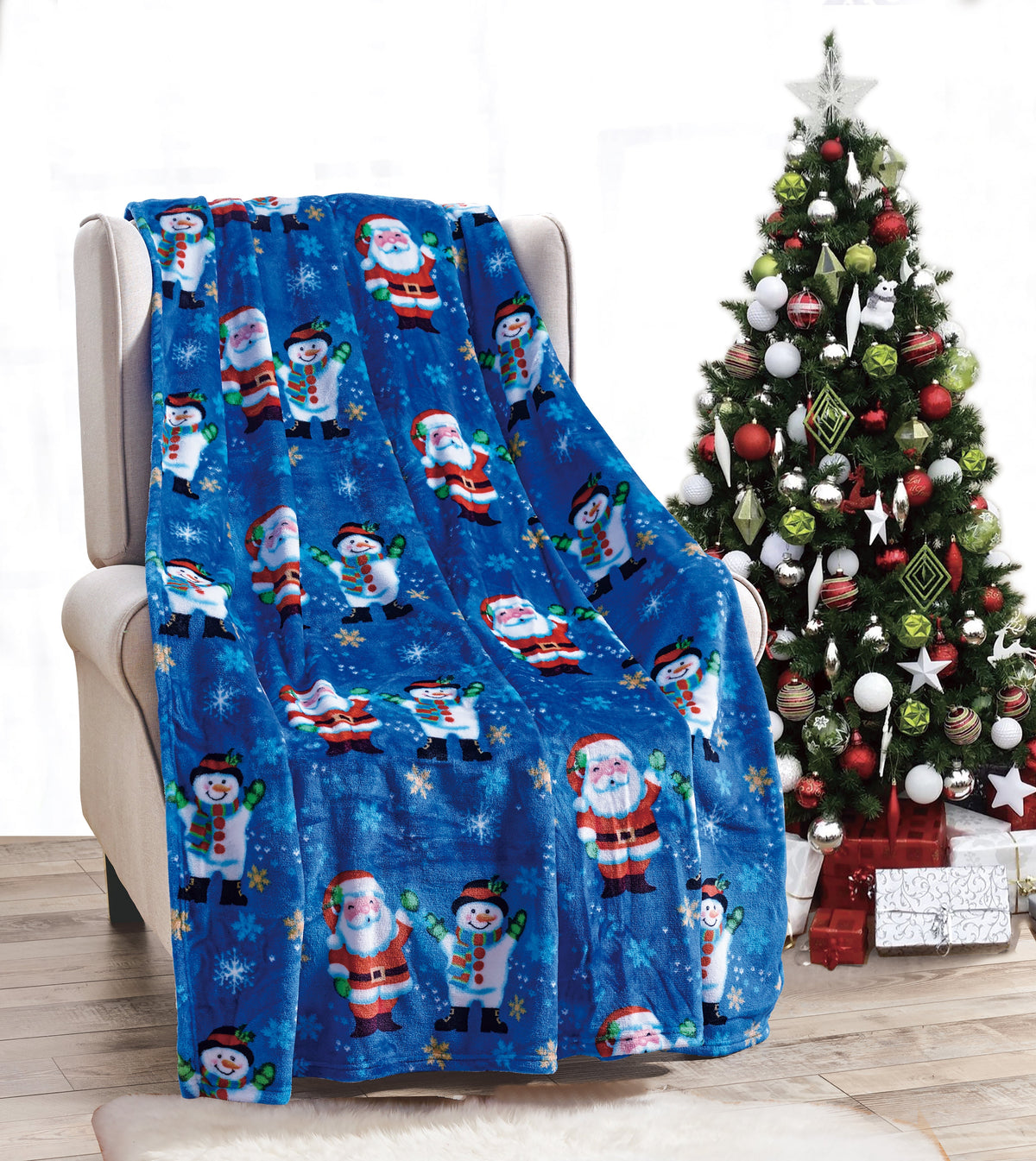 Christmas Blanket Cozy Festive Holiday Throw Blanket 50" x 60"