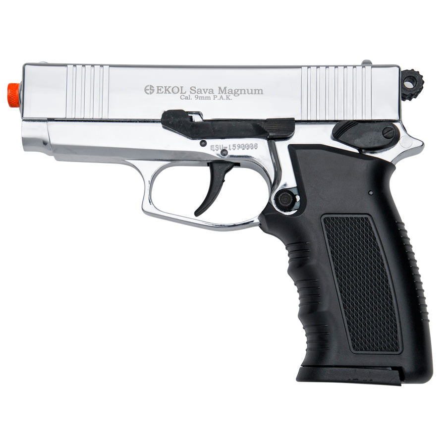 Sava Magnum Blank Front Firing Pistol Chrome Finish - TOPHATTER'S ARMORY DEALS