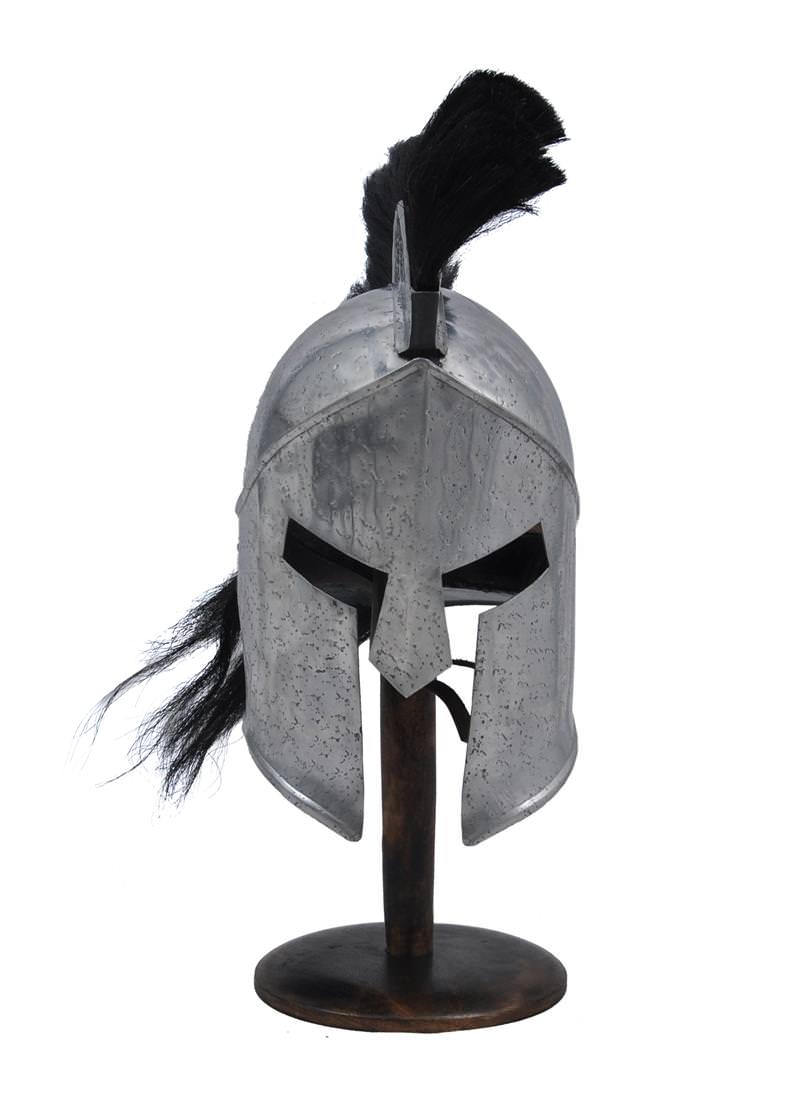 300 Spartan Steel Functional Helmet Roman Armor 14 Guage With Black Plume - TOPHATTER'S ARMORY DEALS