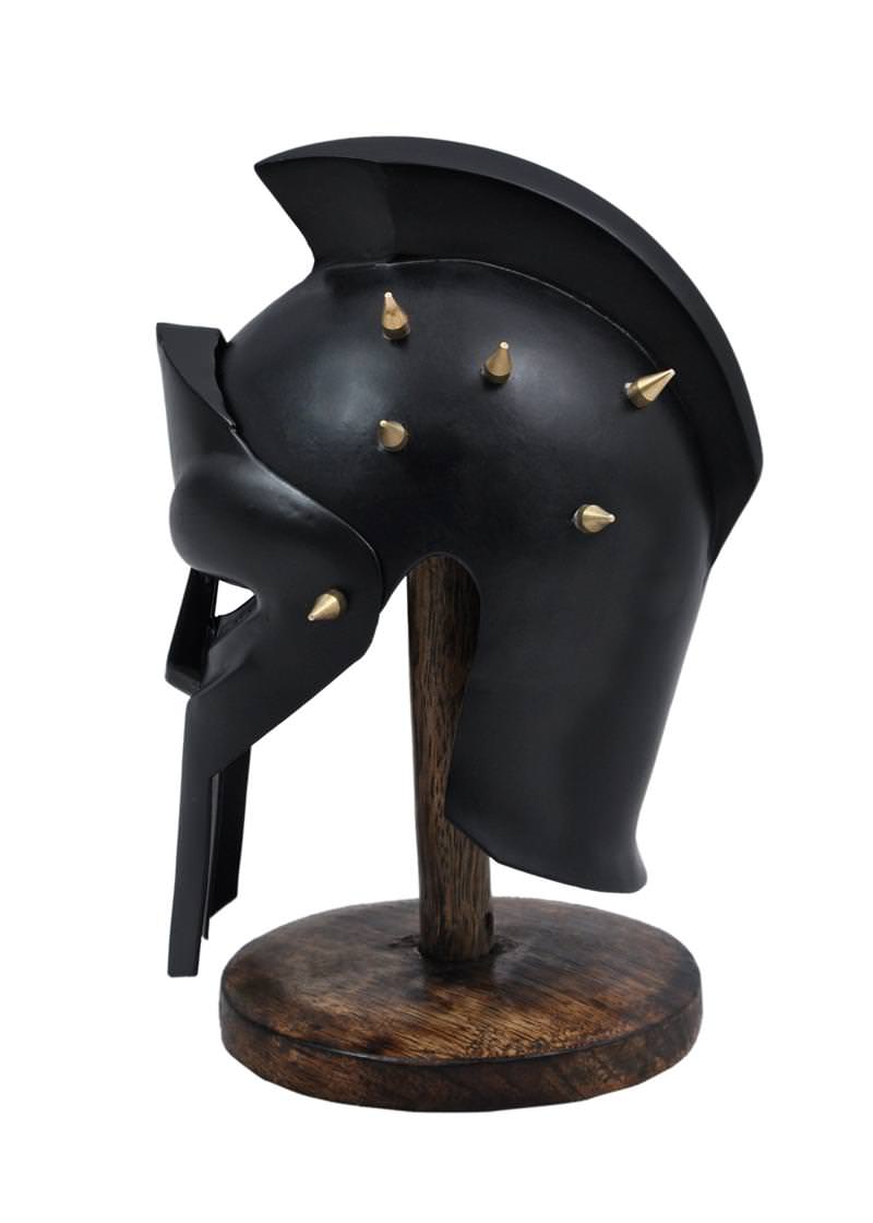 Miniature Spiked Roman Gladiator Helmet with Display Stand - TOPHATTER'S ARMORY DEALS