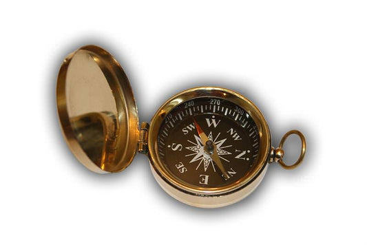 Flat Compass Round Nautical Solid Brass Gift Item
