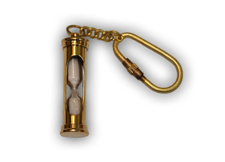 Brass Sand Timer KeyChain Gift Key chain Suntimer - TOPHATTER'S ARMORY DEALS